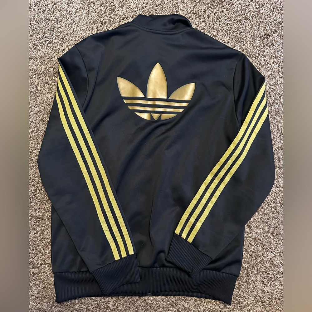 Adidas Track Jacket - Black & Gold